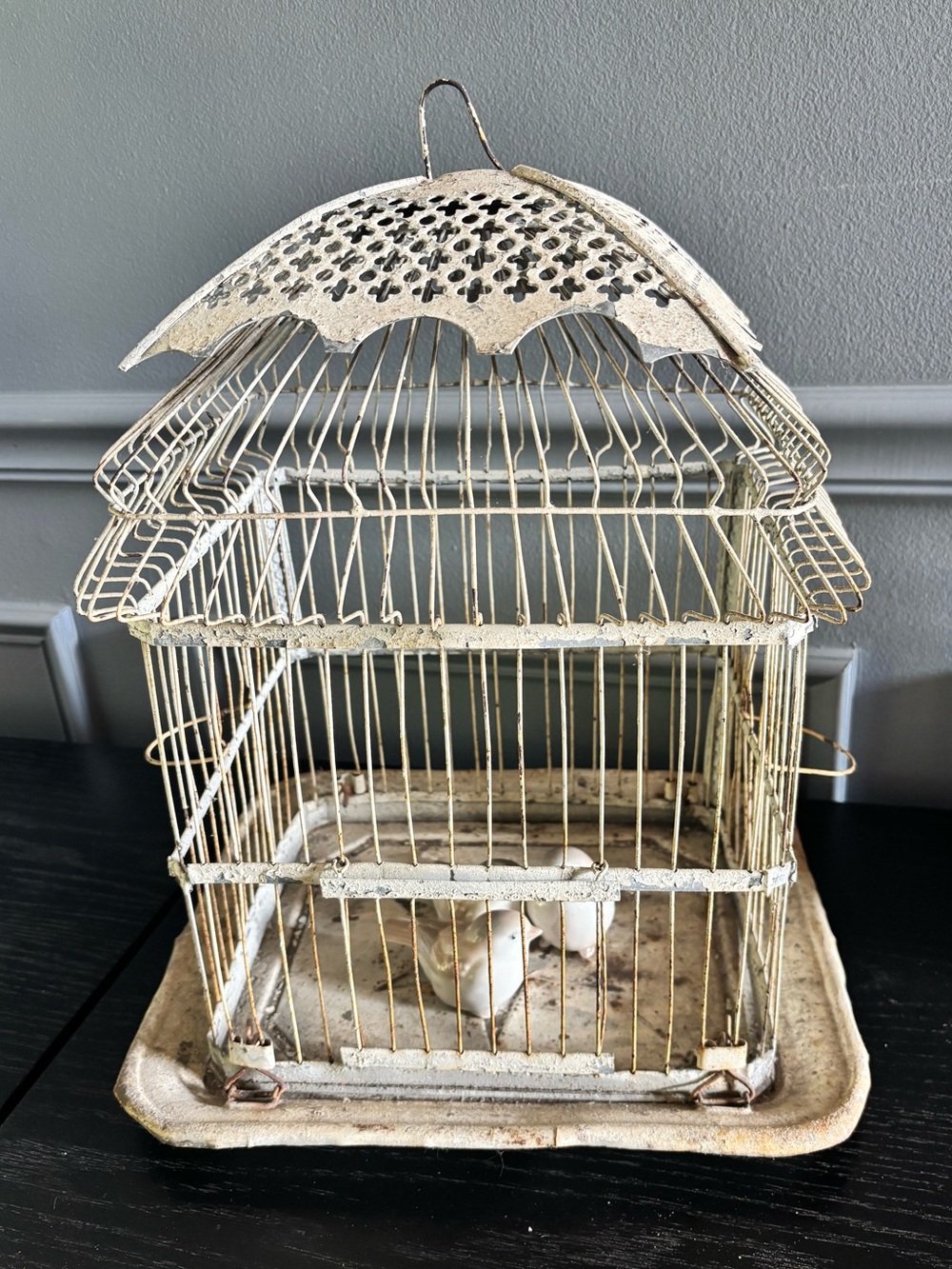 Vintage Metal Birdcage, Shabby Chic Birdcage, vintage decor